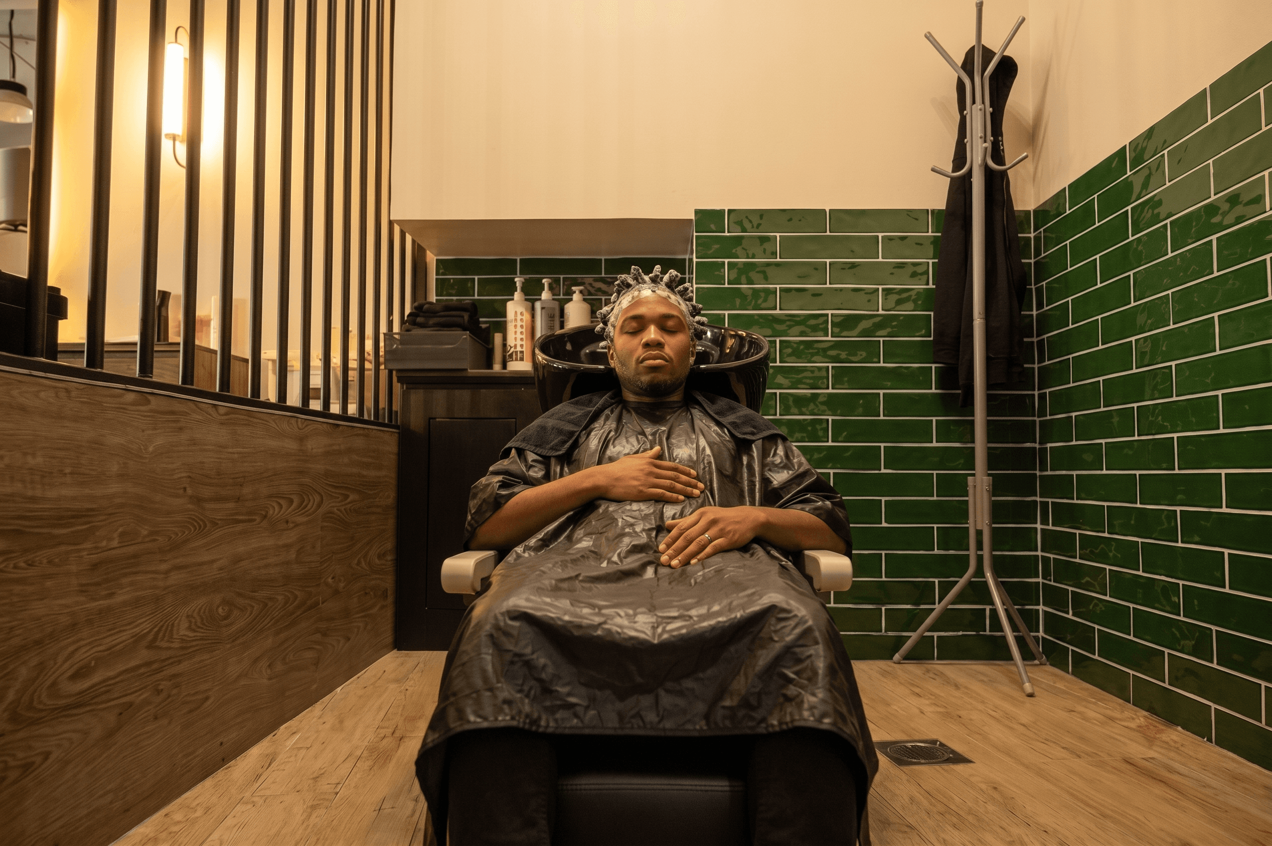 Hair wash station at Art of Grooming